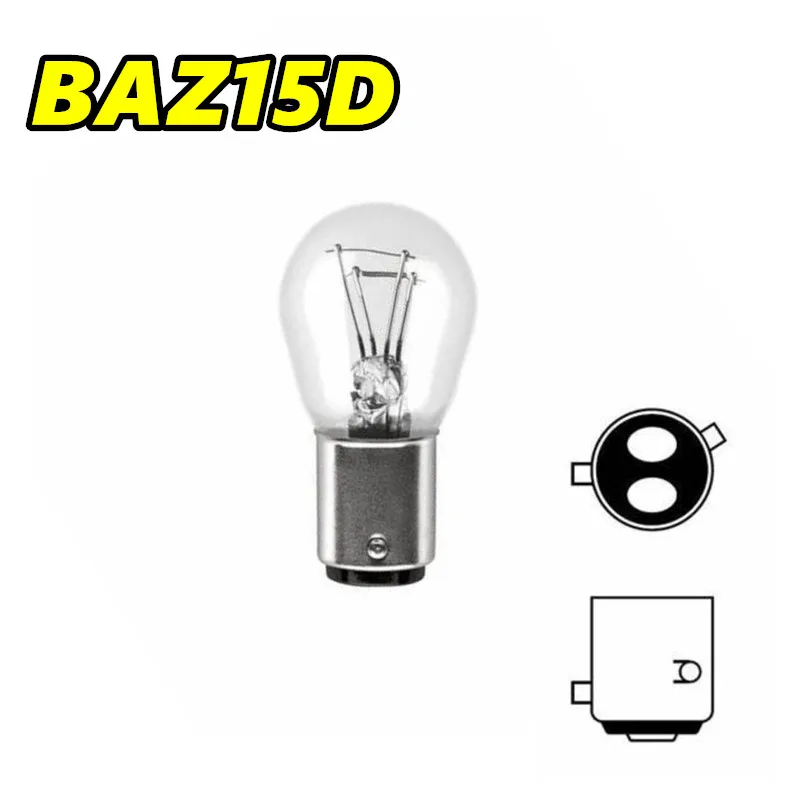 2 pièces P21/5W S25 12V21/5W BAZ15D voiture lampe en verre clair 12594 ampoule de queue de frein indicateur de voiture lampe d'arrêt halogène ampoules de frein