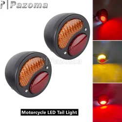 Universal Motorcycle Rear LED Turn Signal Brake Stop Cafe Racer Tail Light For Chopper Bobber Cruiser Custom Vintage Rear Lamp