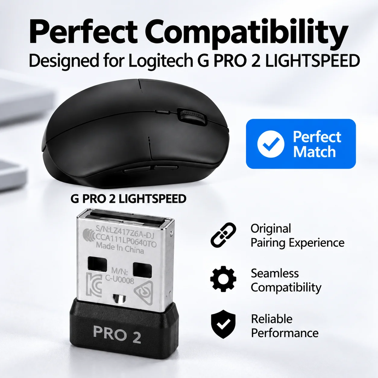 Receiver compatible For Logitech G Pro 2 LIGHT SPEEDUSB mouse receiver adapter replacement accessories