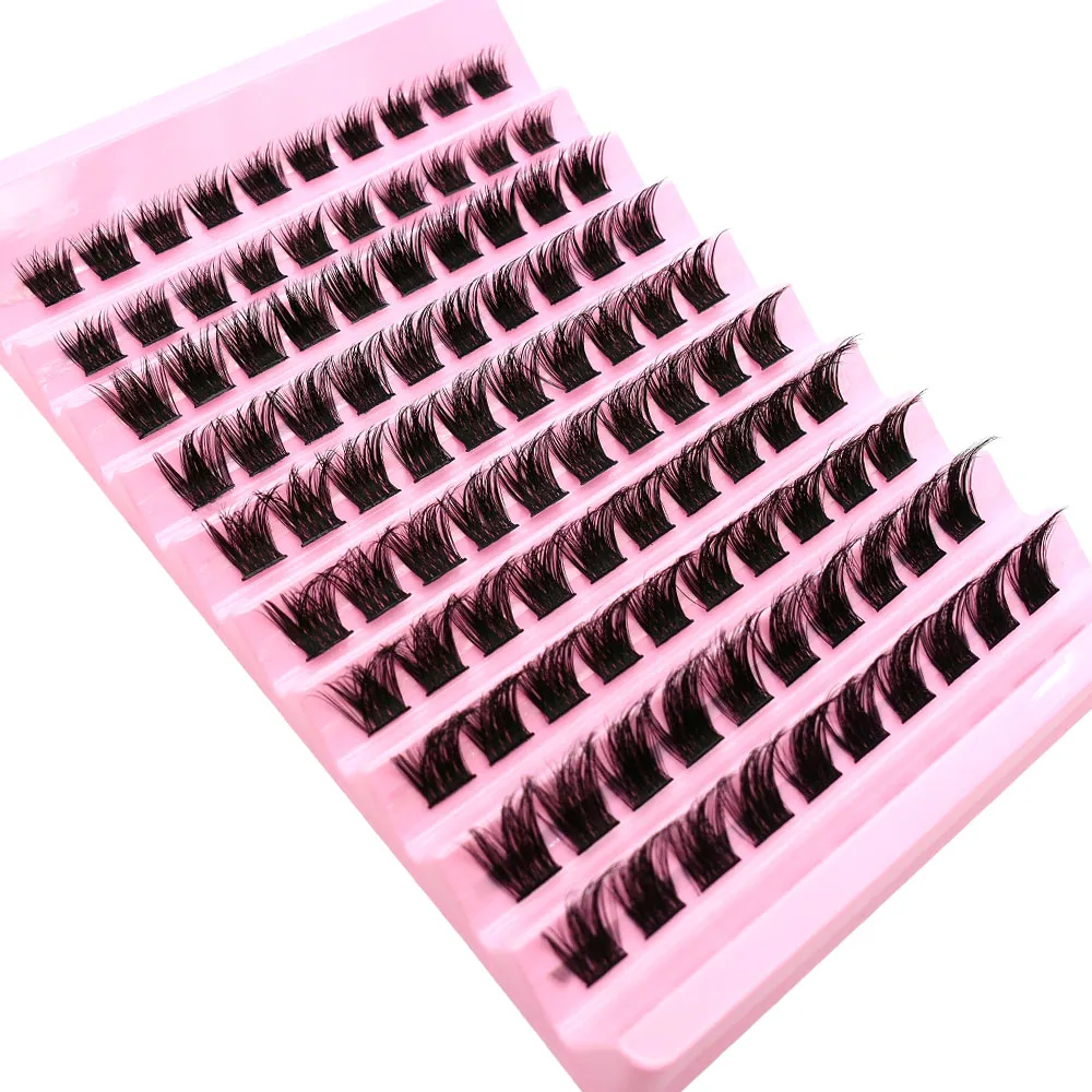 DIY 클러스터드 속눈썹 대용량 8-14mm 부드러운 혼합 자연스러운 곱슬 가짜 속눈썹 연장 3D 도구