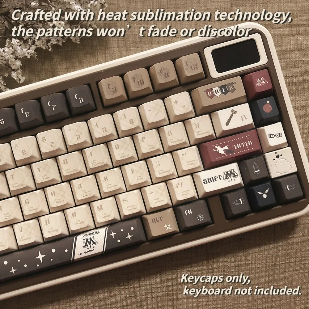 Ministry of Magic Keycaps 120Key Set Cherry /MOA Profile PBT Brown Artisan Keycaps 61-108 Mechanical Keyboard Gaming Accessory