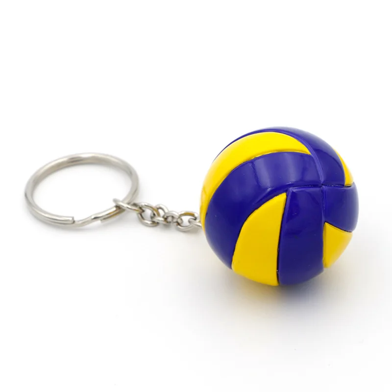 New Creative Mini 3D Volleyball Key Chain PU Leather Ball Bag Pendant Keyring Car Keychain Sports Souvenirs Gifts Keyring