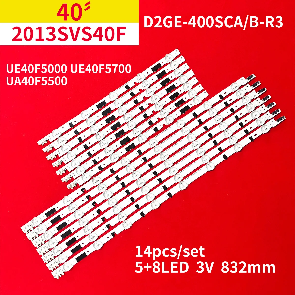 14Pcs LED Backlight Strip 5+8Lamps for 40