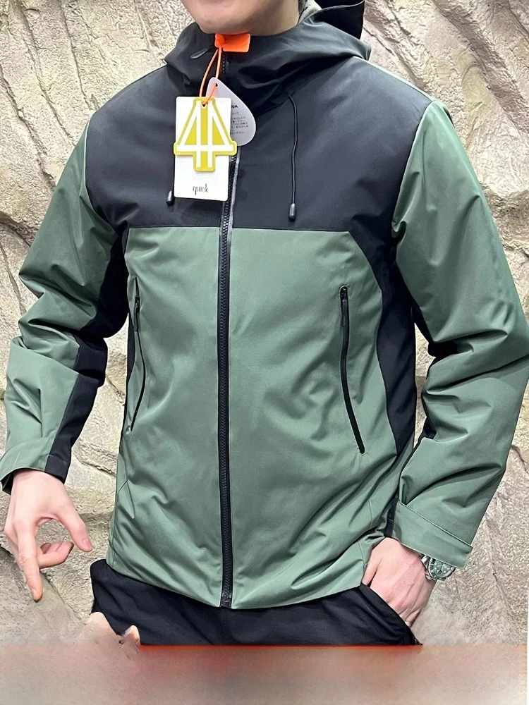 

Men's Outdoor Casual Cotton Jaet 80 Du down Ba Splicing Windproof Warm Hooded Thiened Polyester Fiber Zipper Closure