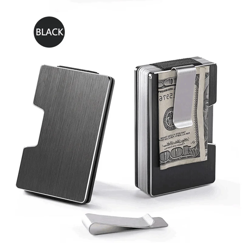 Minimalistyczny wąski portfel z włókna węglowego Carteira dla mężczyzn Cartera Tarjetero Hombre RFID Cashback etui na karty kredytowe luksusowe