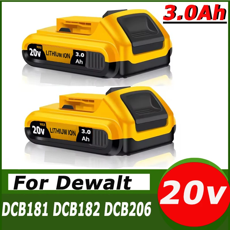 

20V 3000mAh DCB200 Li-ion Rechargeable Battery For Dewalt DCB203 DCB181 DCB182 DCB201 DCB201-2 DCB205-2 L50 powertool