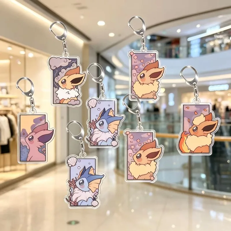 For Pokemon Elf Squirtle Bulbasaur Charmander Piplup Mudkip Oshawott Acrylic Selfmade Original Cute Cartoon Anime Keychain