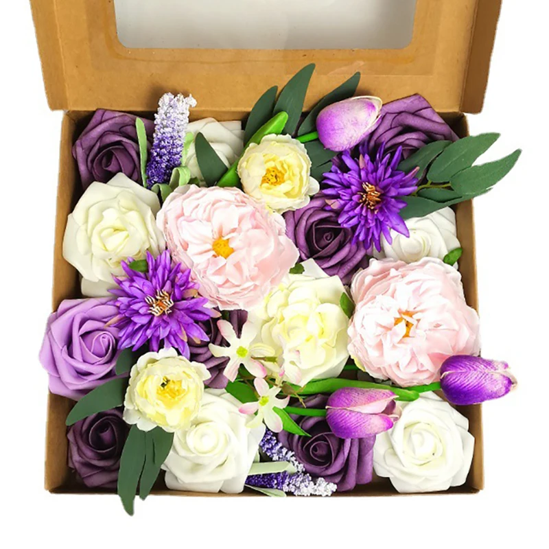 Wedding Flowers Combo Box Set For DIY Centerpieces Arrangements Bridal Bouquet Home Decorations Artificial Flowers Supplies