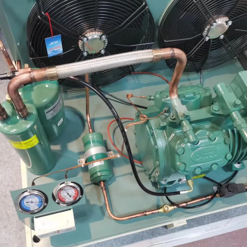 Custom air-cooled condenser unit with compressor