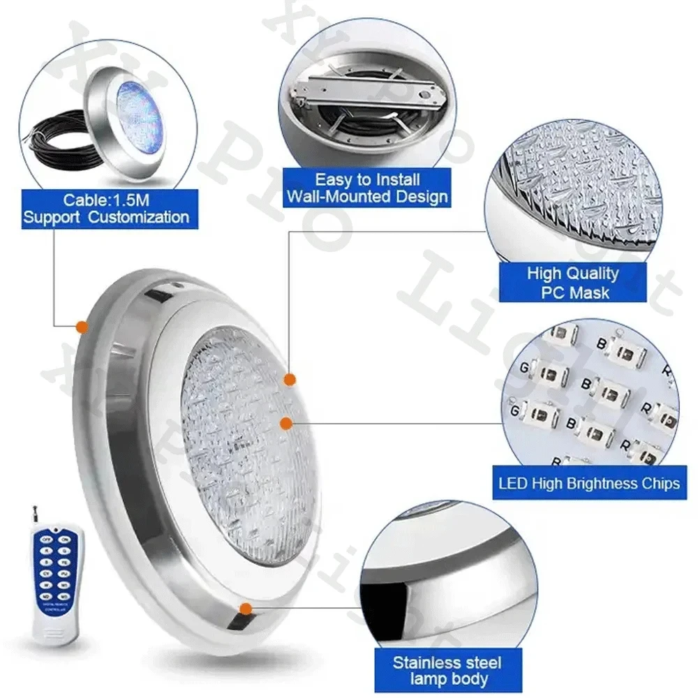 18W 24W RGB LED Piscina Luce IP68 Impermeabile AC12V 12W Interno/Esterno RGB Luce Subacquea Stagno LED Piscina Luz Faretto