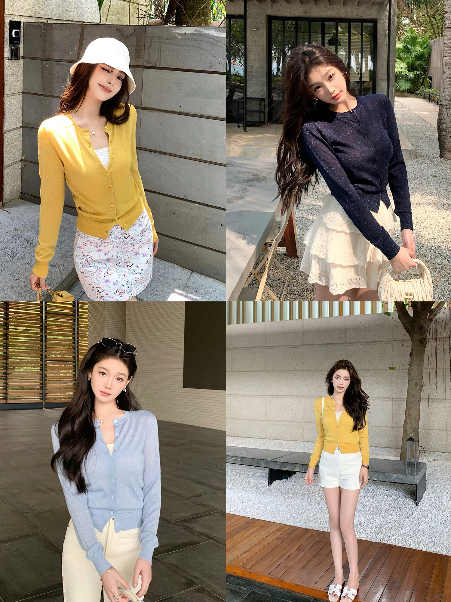 

Lilylikes Oxygen Silk Wool mat High Quali Cardigan Long Sve round Ne Regular Length Color Commute Sle