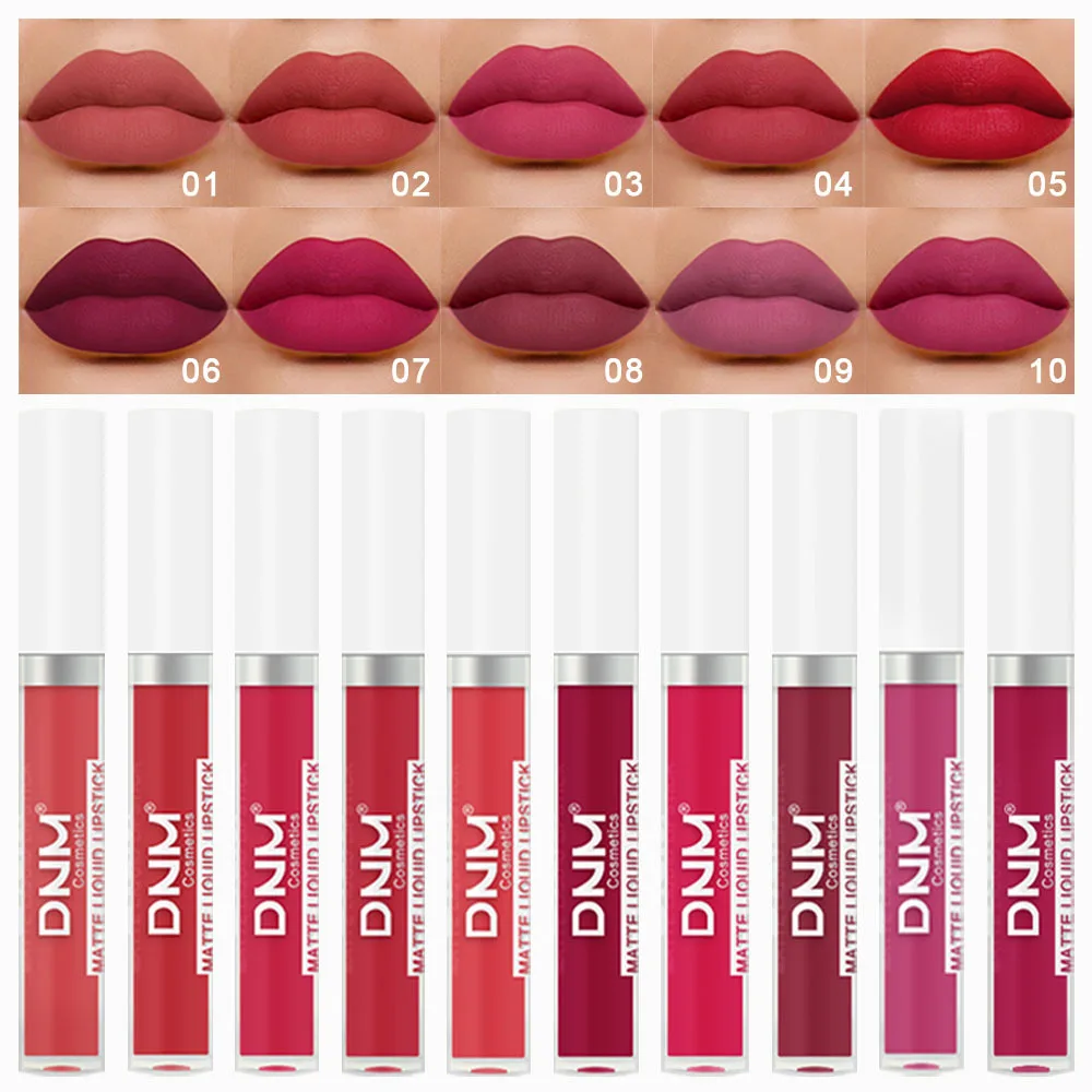 Matte Liquid Lipstick Non-stick Cup Waterproof Long Lasting Lip Glosses Moisturizing Velvety Lip Makeup Cosmetics For Women Girl