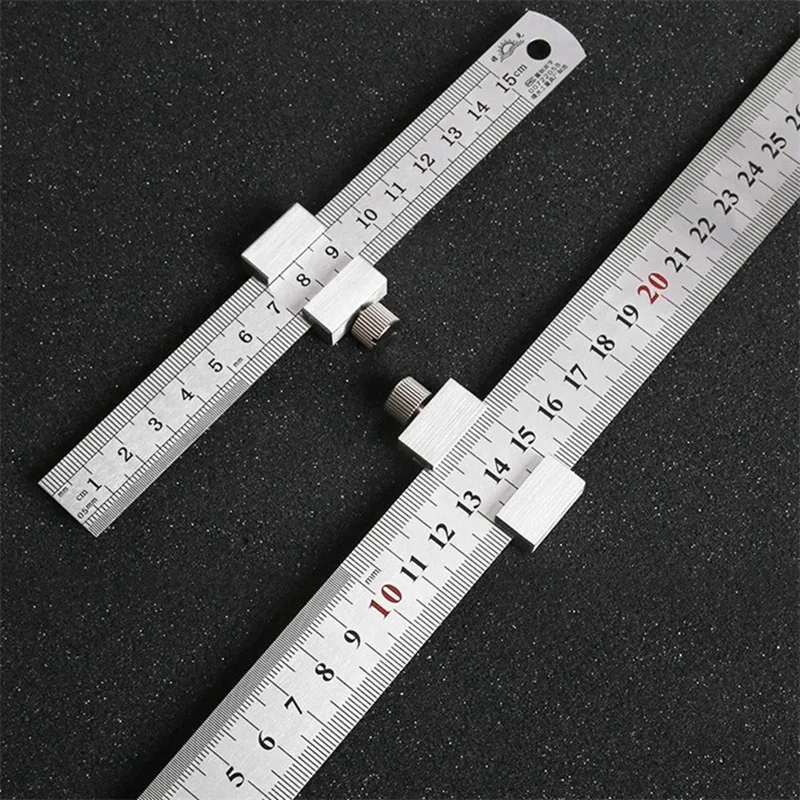 Promotion! Metal Carpenter Carpentry Square Woodworking Tools Carpentry Steel Ruler Positioning Limit Block Measuring