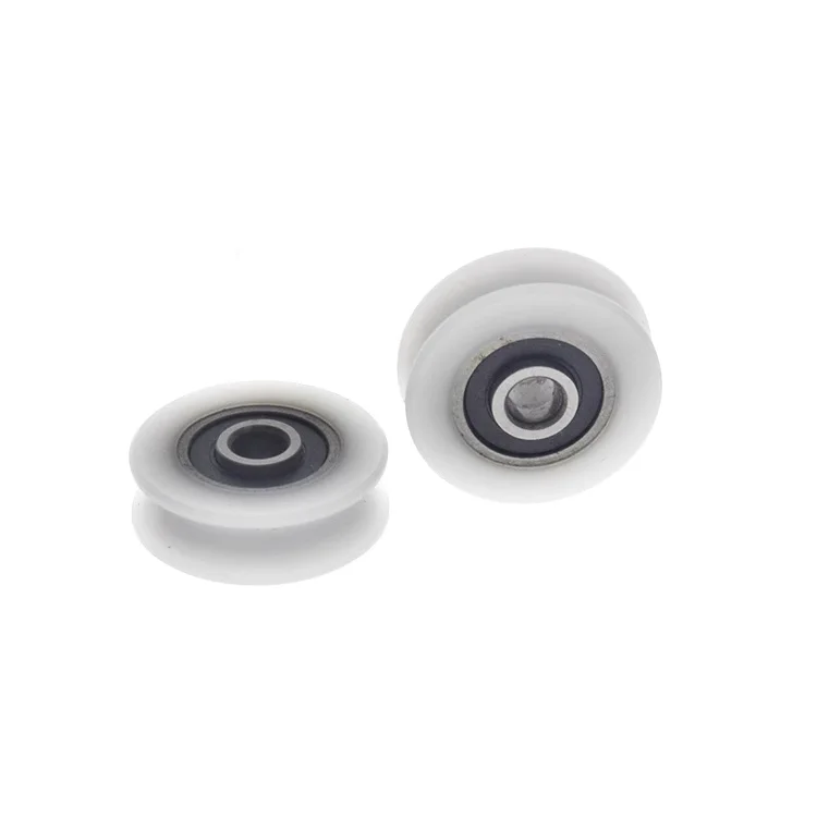 1pc U groove wheel wrapped with plastic pulley small POM over-line roller 5mm guide pulley Peilin passive wheel 4 * 20