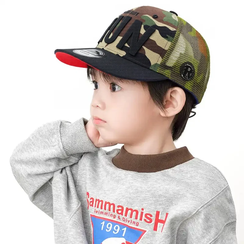 

New Casual Children Summer Run Cap Boys Letter Embroidery Snapback Baseball Caps Fashion Outdoor Breathable Adjustable Girl Hat