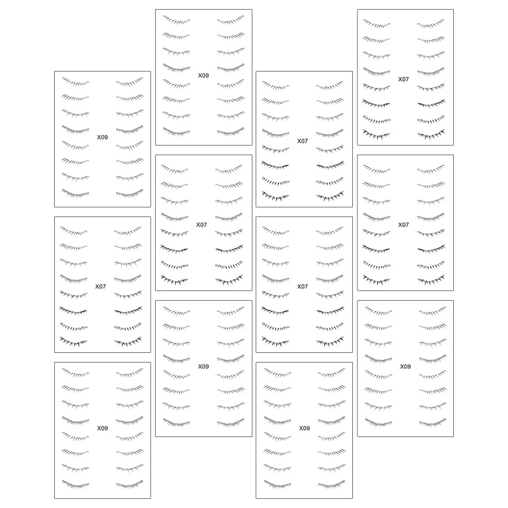 12Sheets Waterproof Eyelash Stickers Lower Lash Decals Single Use Comfortable Peel Off Design for Makeup Use