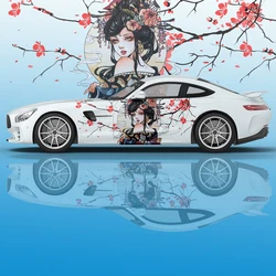 Geisha plum blossom ink painting Car decal side graphic vinyl decal modificato racing print decoration ita car car decal sticker