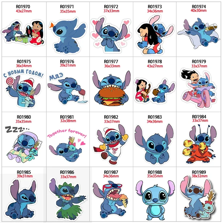 

30pcs/lot Disney Stitch & Lilo Cartoon DIY Cartoon Printed Planar Resin Flake DIY Decoration Crafts Accessories