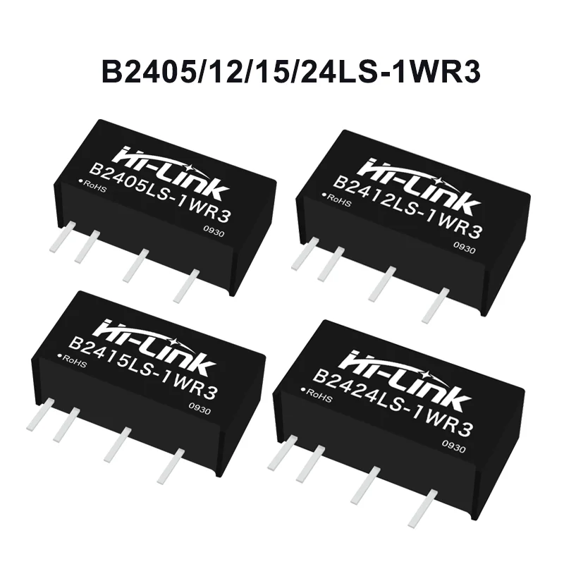 B2415LS B2424LS 1W Standard Pin SIP Converter 1500VDC Voltage Separation Auto Reset Short Circuit Shield 0 025W No Load Loss