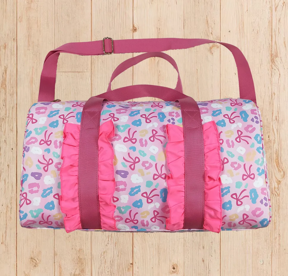 

Wholesale Toddler Kids Sleepover Children Portable Outdoor Girl Teenagers Gym Bows Leopard Bag Adult Travel Duffle DayPack