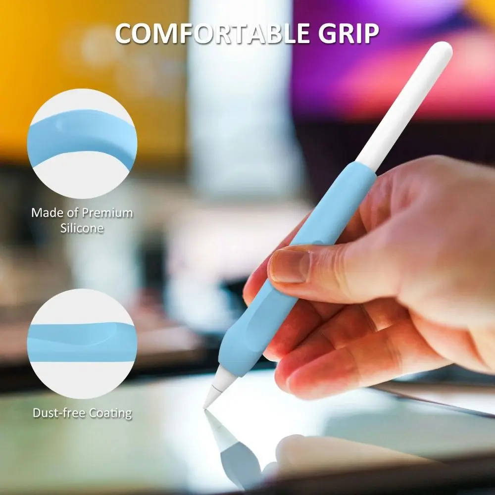 Silicone Pen Grip Soft Flexible Touch Pen Protective Cover Ergonomics Multifunctional for Apple Pencil Pro/2 Generation