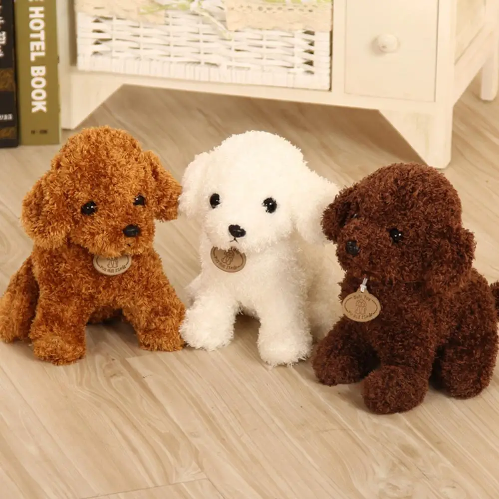 Ornamen anak anjing Teddy, anjing lucu indah boneka anjing hewan anak anjing Dekorasi Rumah hadiah ulang tahun