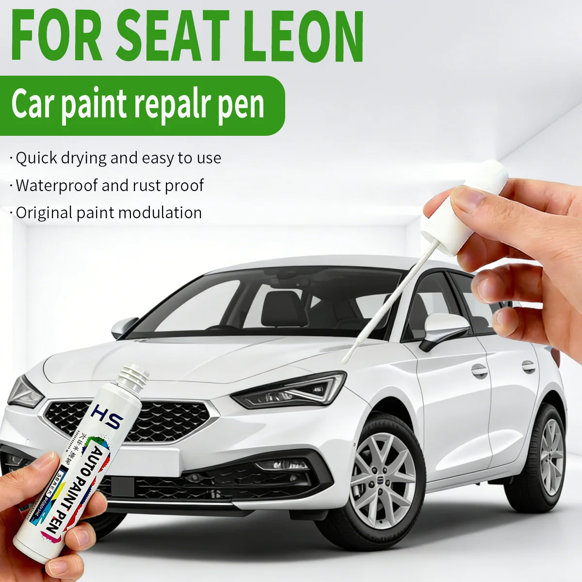 For SEAT Leon Scratch Removal and Paint Repair Pen Passionate Red Aurora Blue Sahara Yellow Candy White Snow White Comet Silver