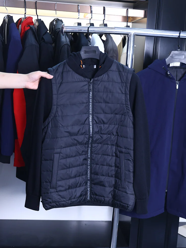 

Homesick Winter Men's Simple Steady Color Hooded Fake Two-Piece Casual Top Coat Fashion Urban Style Long Sleeve Standar...
