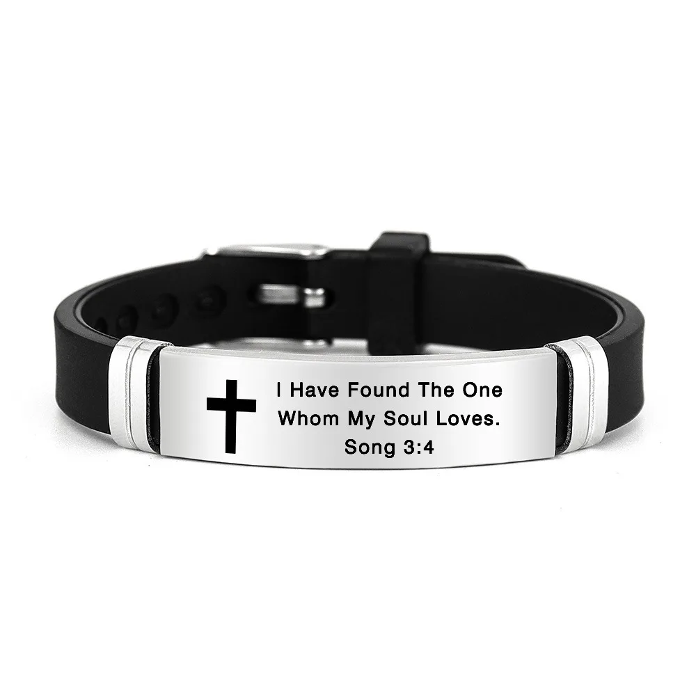 

Casual Silver Bible Cross Bracelet Net Band Adjustment Couple Bracelet Personalized Family Friendship Bracelet Gifts