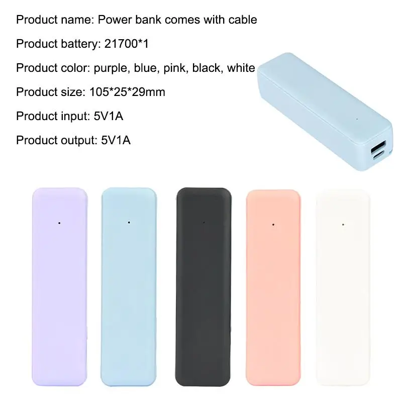 1pc DIY Power Bank Case for 21700 Battery Solder-Free Type-C Portable 5V 1A Mini Power Supply Kit Not Including Batteries