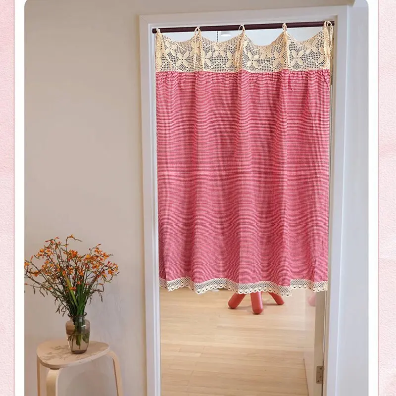 1 لوحة الأحمر متقلب بوهو الستائر خليط شير الدانتيل الكروشيه لغرفة النوم غرفة المعيشة نافذة ستارة المطبخ ديكورات المنزل