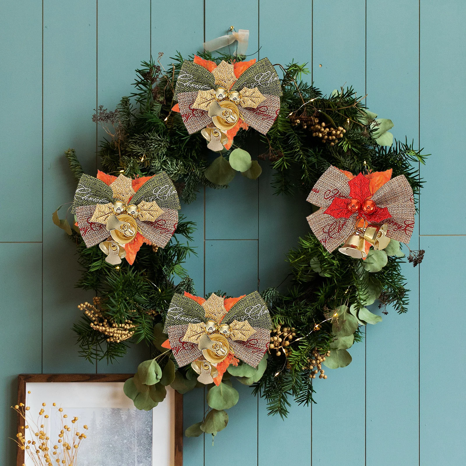 

1Pcs Christmas Bow Decor Exquisite Craftsmanship Xmas Bow Pendant for Christmas Tree Gift Packaging Hamper Decoration