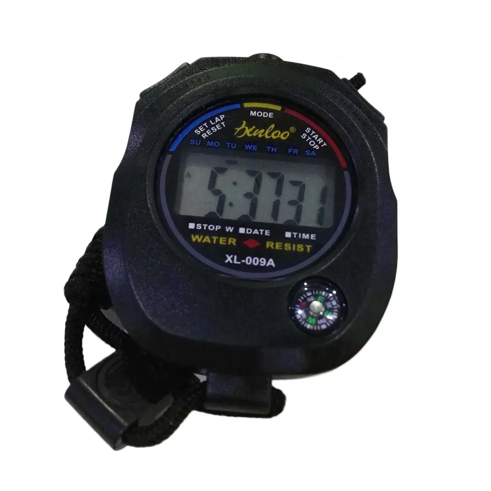 Portable ABS Time Counter Digital LCD Sports Stopwatch Professional Waterproof Sports Chronograph Durable Timer