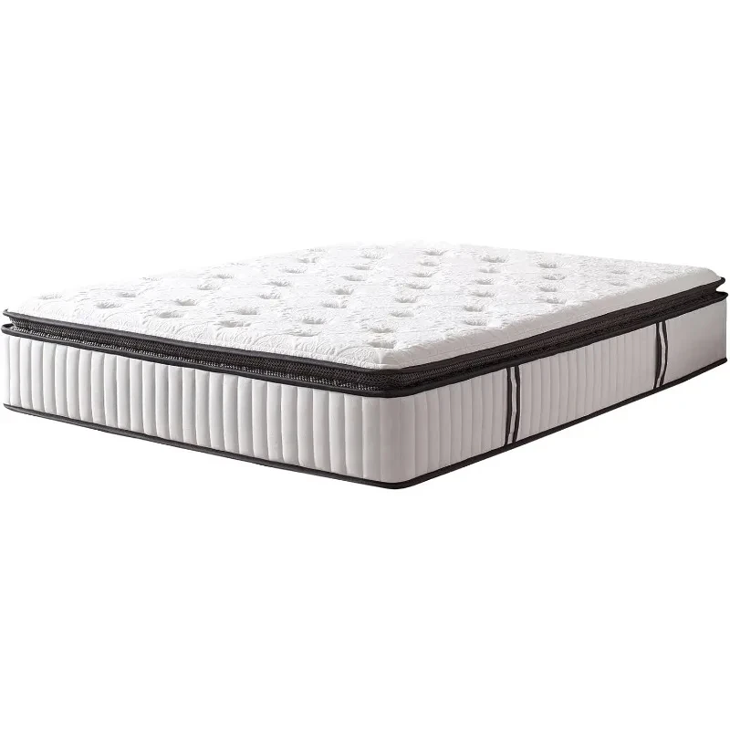 King Size Matratze, Pillow Top Cold Gel Memory Foam Hybrid Matratze zur Linderung von Rückens ch merzen, mittel fest