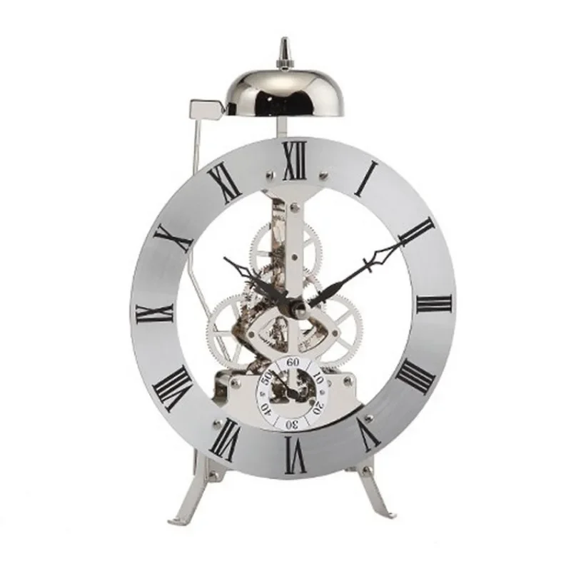 Small Table Clock Metal Vintage Bedside Table Clocks Bedroom Office Luxury Mechanical Watches Mini Watch Home and Decoration