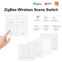 Tuya Zigbee Scene Switch Zigbee Wall Switch Wireless Scene Switch Smart Light Switch Push Button Controller 1/2/3/4 Gang