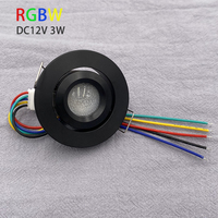 RGB RGBW 12V 3W Recessed Cabinet Mini Spotlight Downlight Cut Hole 42mm Room Decor KTV Dimmable Adjustable Angle Ceiling Light