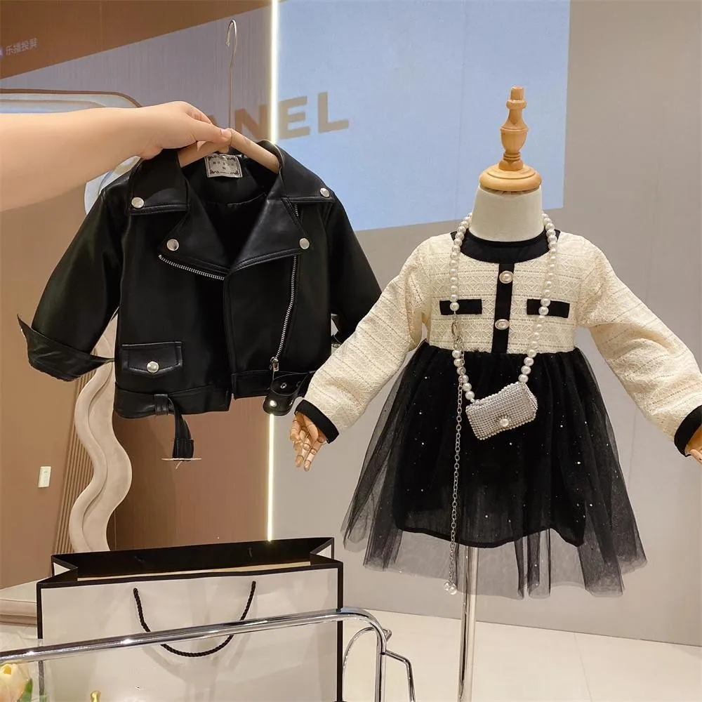 Spring Autumn Boys Leather Jackets For 2-8 Years 2025 New Classics Handsome Baby Boy Pu Outerwear Kids Clothing Zipper Fly Coats