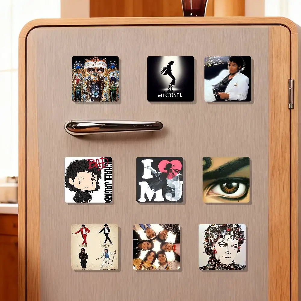 Classic Singer M-Michael J-Jackson Refrigerator Magnet Personalized Fridge Magnet Square Shape Fridge Wall Door Decoration