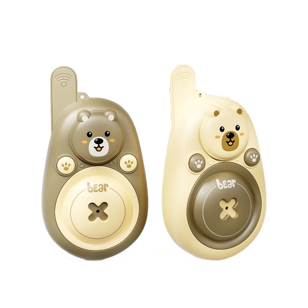 1 paire de talkie-walkie pour enfants, joli ours, lanière portable, appel en un clic, ours de dessin animé, longue portée