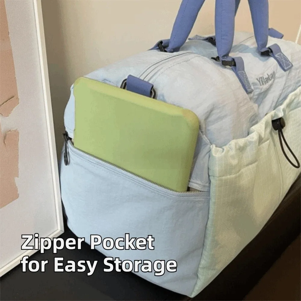 Large Capacity Travel Handbag Waterproof Wear-resistant Fitness Tote Bag Adjustable Strap Portable Duffel Handheld Bag
