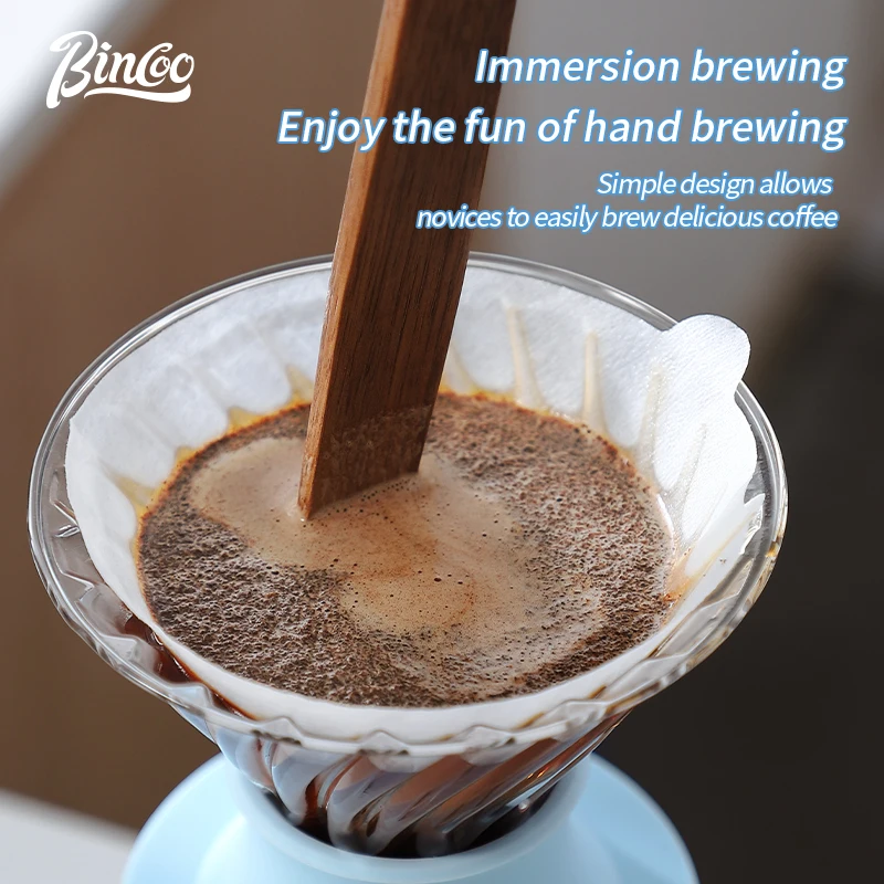 

Bincoo Hand Drawn Filter Cup Immersion Coffee Dropper Switch Can Be Inverted on the Dropper to Reuse Heat-Resistant Glass Filter