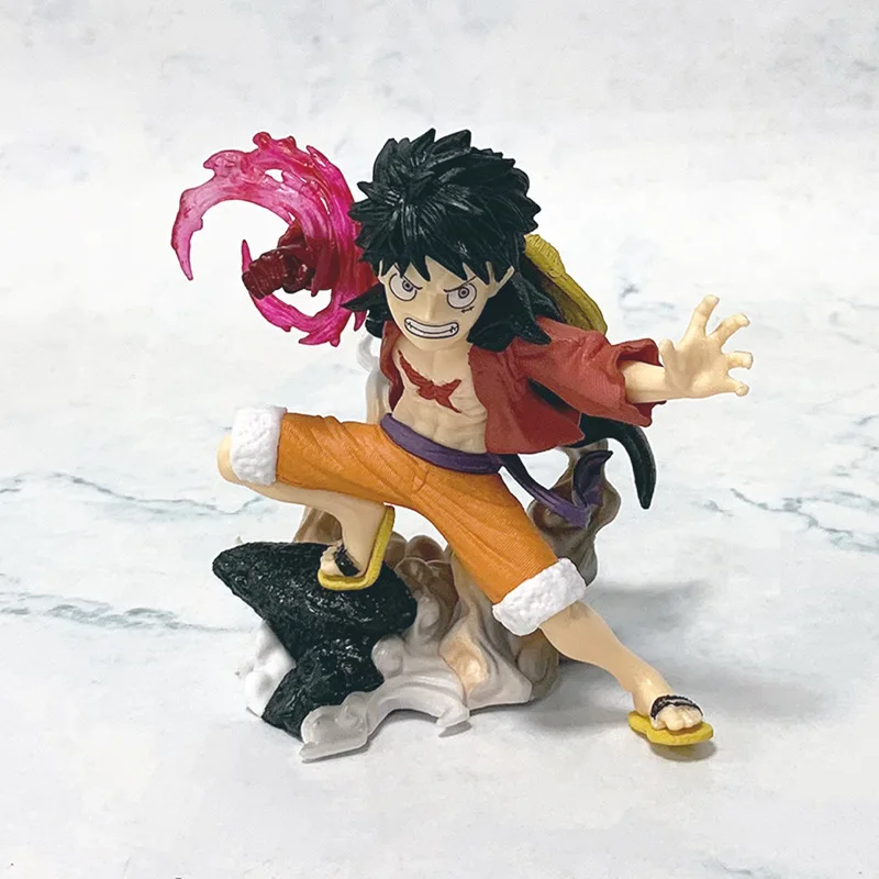 10 cm One Piece Ruffy Figuren Monkey D. Ruffy Flowing Cherry Actionfiguren PVC Anime Collection Modell Puppenspielzeug Kindergeburtstagsgeschenk
