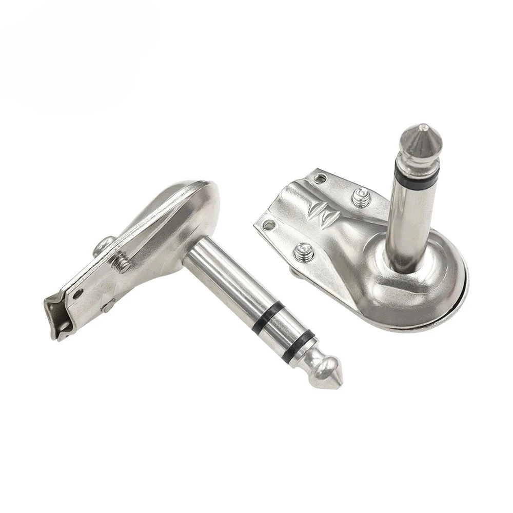 Metal Right Angle 6.35 90 Degree 2/3 Pole Mono/Stereo Jack Plug 6.35mm Guitar Phone Amplifier Connector