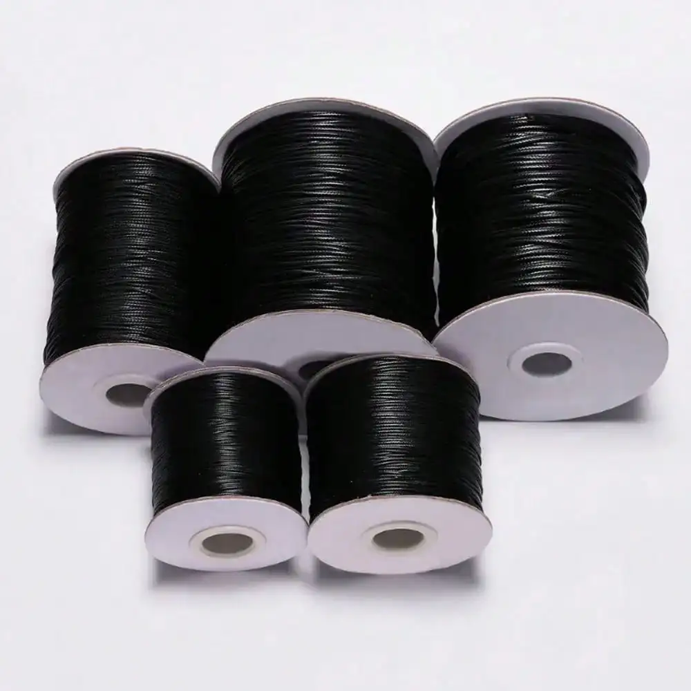 10 Meter 0,5mm-2,0mm Schwarzes Lederband Gewachster Baumwollfaden Schnüre für Halsketten Armbänder Seil für Schmuckherstellung DIY Zubehör – Detail 10