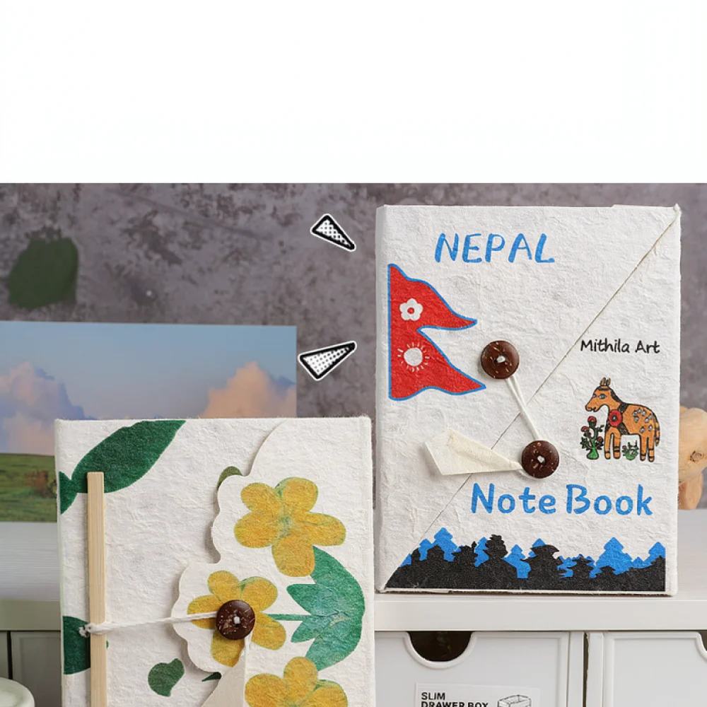 Handmade Paper Notepad Retro Aesthetic Craft Diary Sketchbook Thickened Artistic Stationery For Painting Art Projects