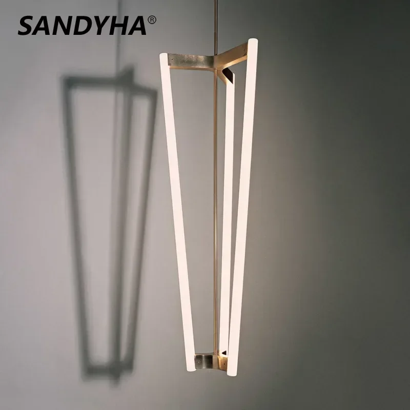 

SANDYHA Modern Pendant Lights LED Triangle Chandelier Stylish Home Decor for Living Room Dining Room Bedroom Study Elegant