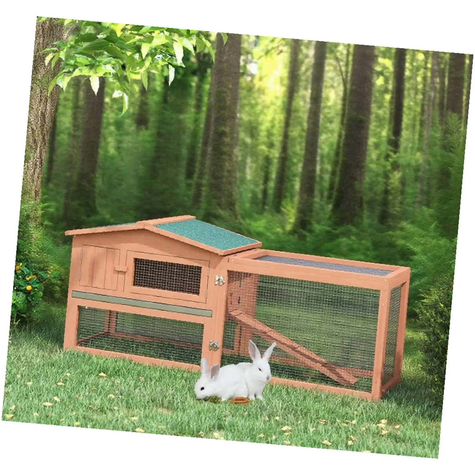 

Прочный еловой деревянный домик для кроликов, уличная клетка для обитания животных с запираемыми дверями для кролика, морской свинки, тхора, клетка для маленьких домашних животных