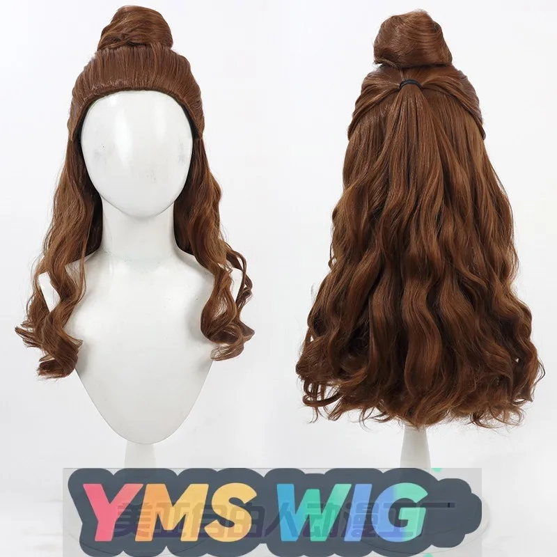 

【YMS WIG】Красавица и чудовище Белль Принцесса Косплей Парик Белль Коричневые вьющиеся волосы Разделенный парик