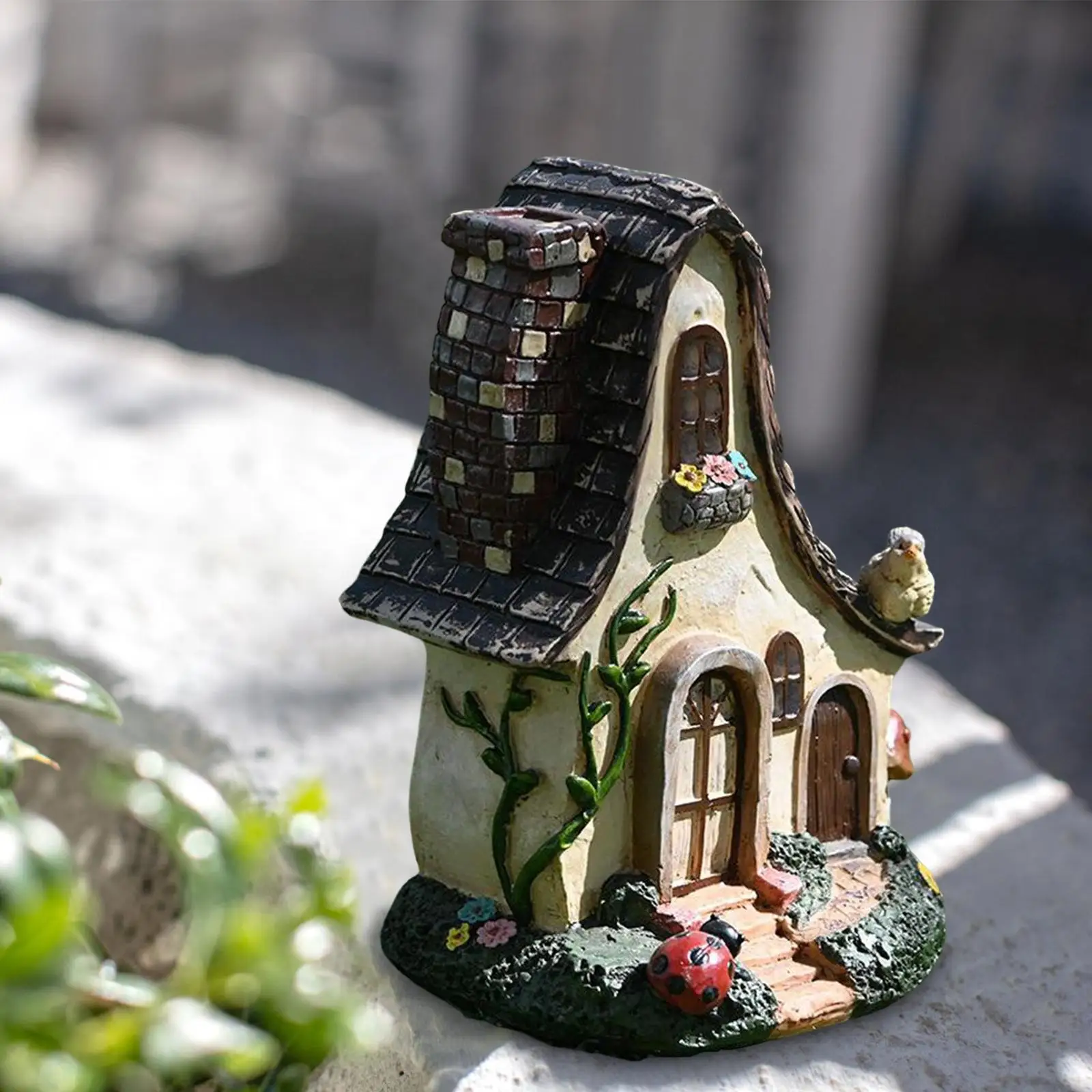 

Koolisoo Смола Сказочный Сад Мини Миниатюрный Дом для Домашнего Открытого Украшения